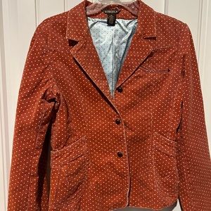 Fossil corduroy rustic orange colored lined jacket